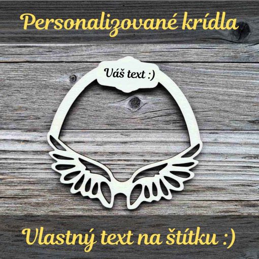 Krídla so štítkom a vlastným textom