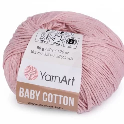 priadza na háčkovanie značky yarnart baby cotton PUDROVá