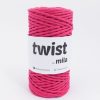 Bavlnená krútená šnúra twist 3mm farba fuchsia