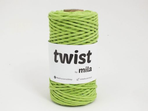 Bavlnená krútená šnúra twist 3mm farba limetka