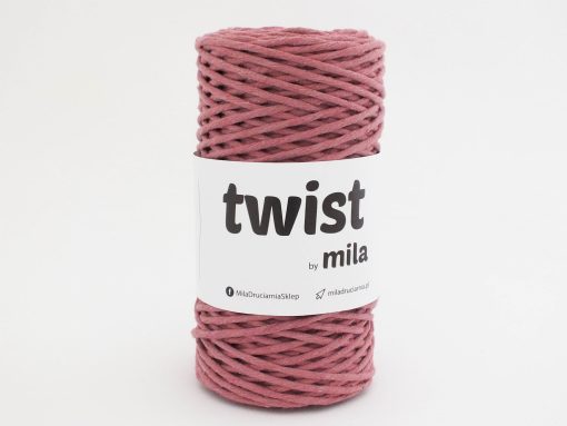 Bavlnená krútená šnúra twist 3mm farba staroružová