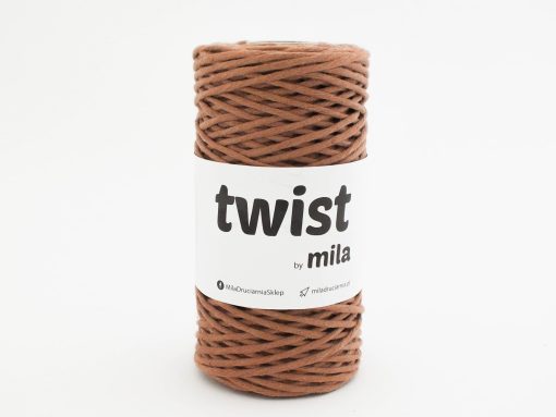 Bavlnená krútená šnúra twist 3mm farba škorica