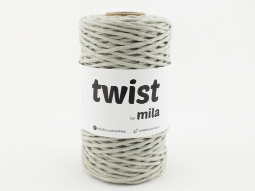 Bavlnená krútená šnúra twist 3mm farba jasná olivová