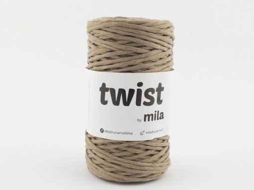 Bavlnená krútená šnúra twist 3mm farba cappuccino