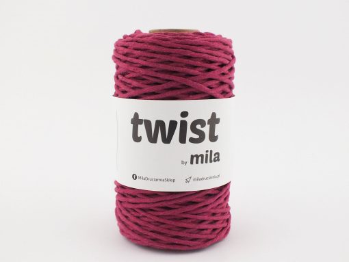 Bavlnená krútená šnúra twist 3mm farba amarant