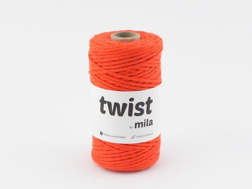 Bavlnená krútená šnúra twist 3mm farba oranžová