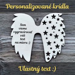 Drevené anjelské krídla s vlastným textom na výrobu macrame anjelikov